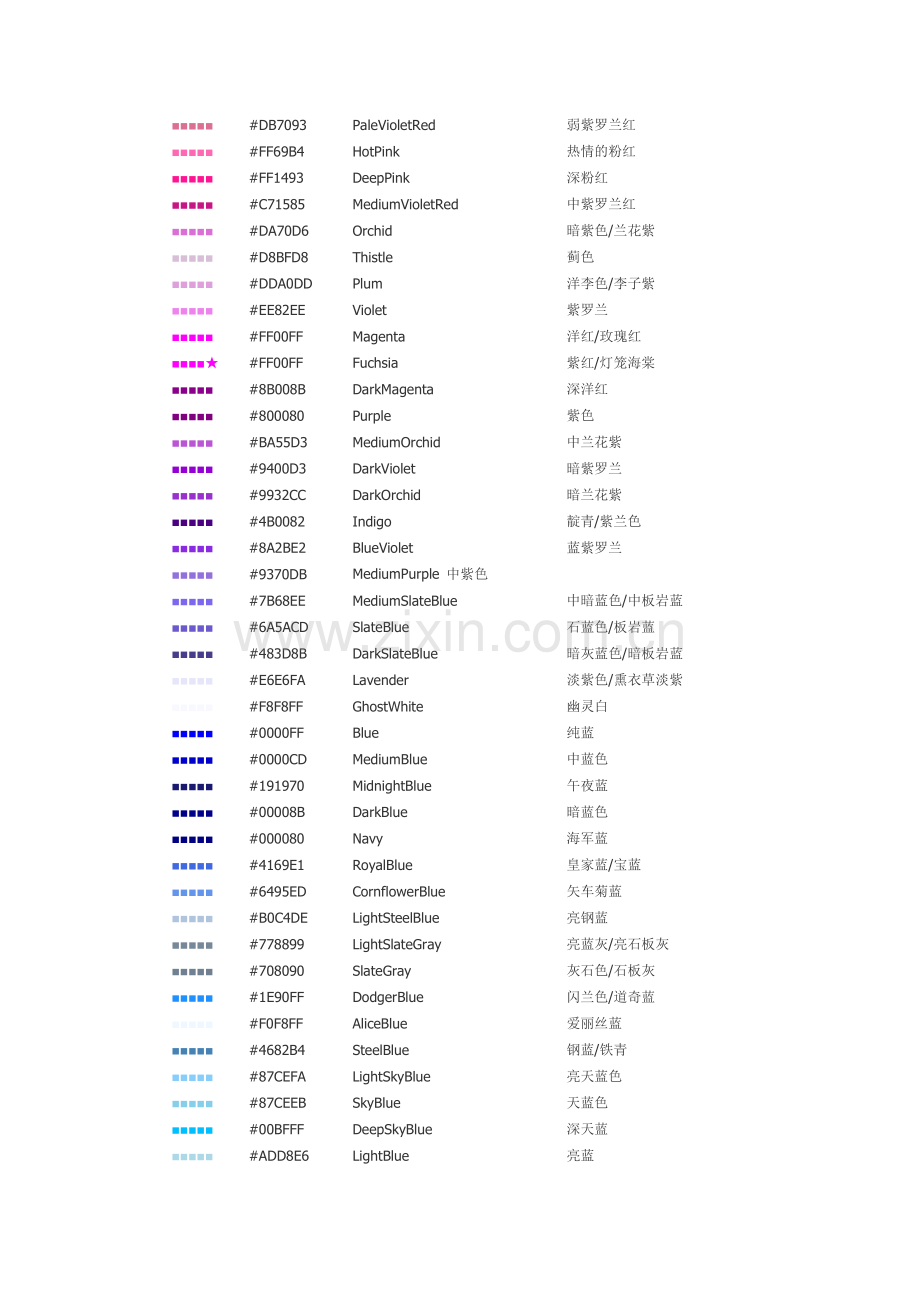 常见颜色的RGB值 (全).docx_第2页