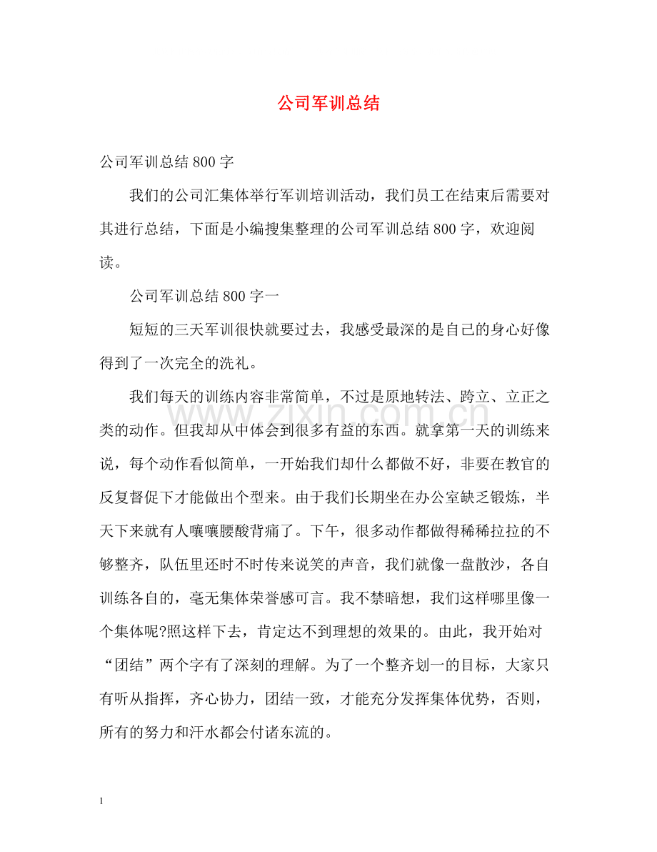 公司军训总结.docx_第1页