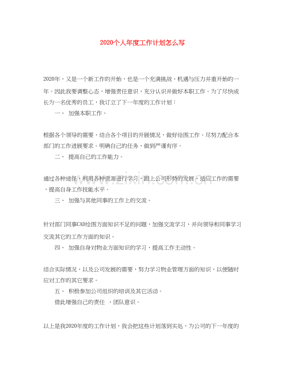 个人年度工作计划怎么写.docx_第1页