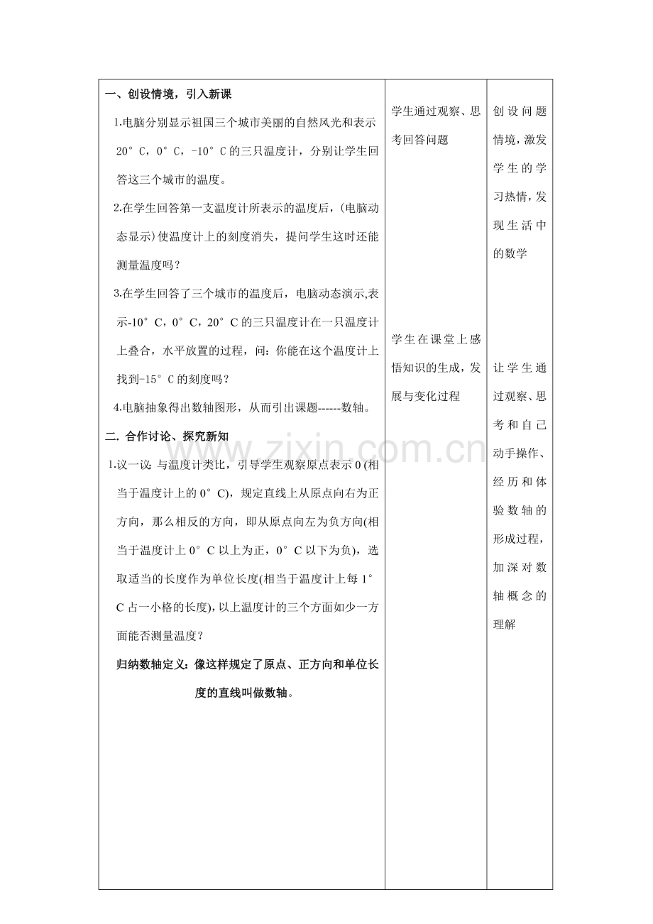 七年级数学上册：2.2数轴（一）教案（苏科版）.doc_第2页