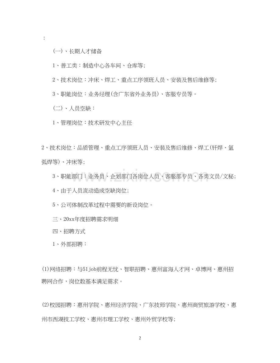 公司招聘计划书模板.docx_第2页