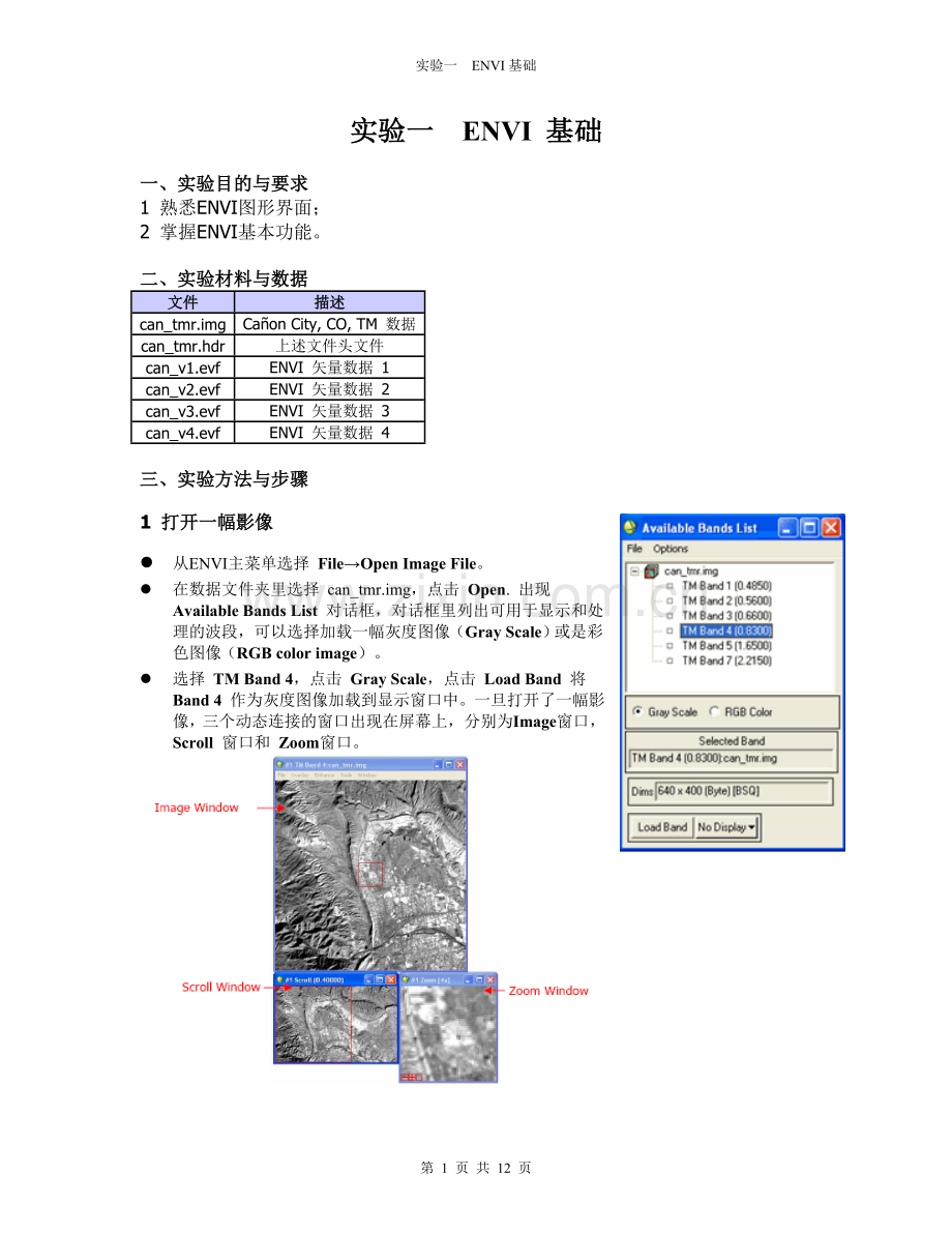 实验一__ENVI_基础.doc_第1页