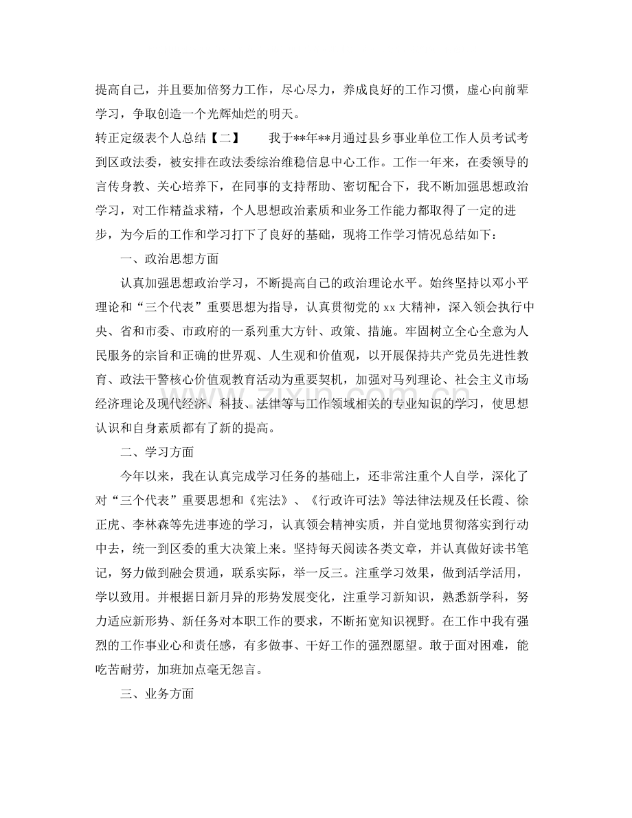 转正定级表个人总结.docx_第2页
