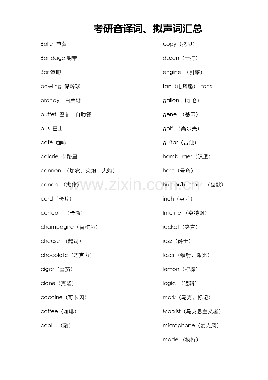 考研音译词、拟声词汇总.doc_第1页