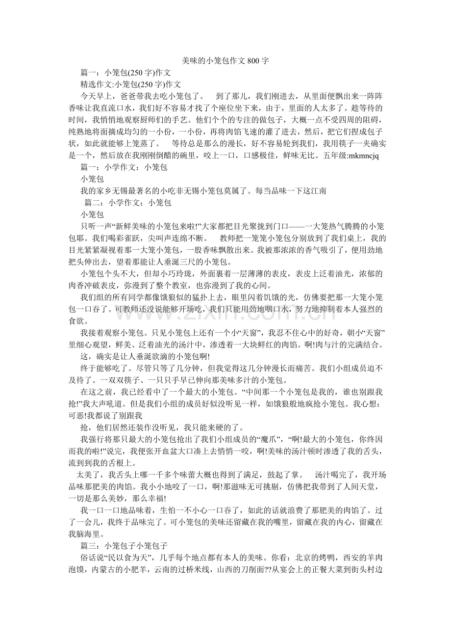 美味的小笼包作文800字.doc_第1页