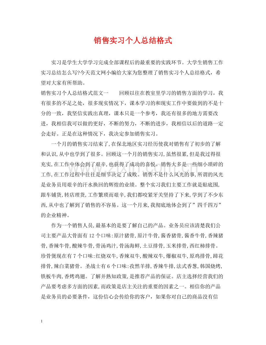销售实习个人总结格式.docx_第1页