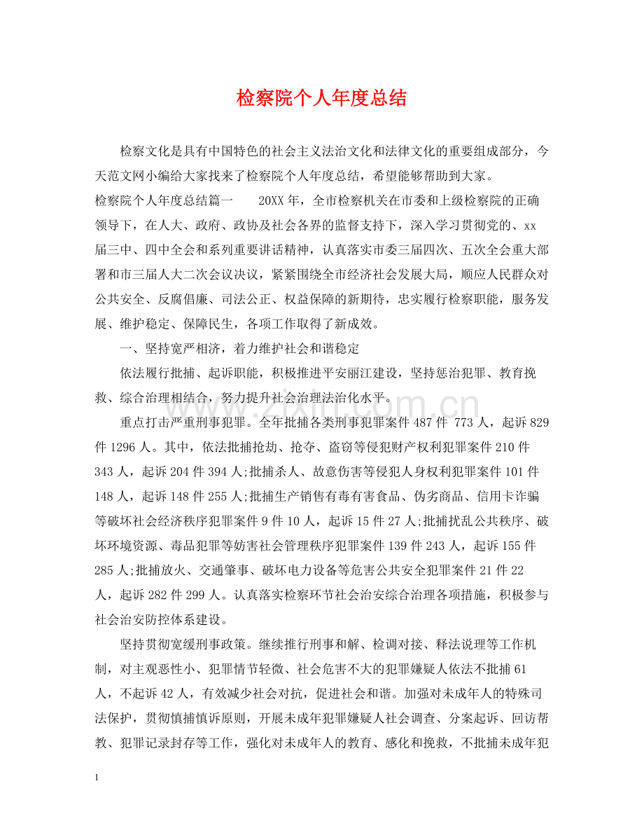 检察院个人年度总结.docx_第1页