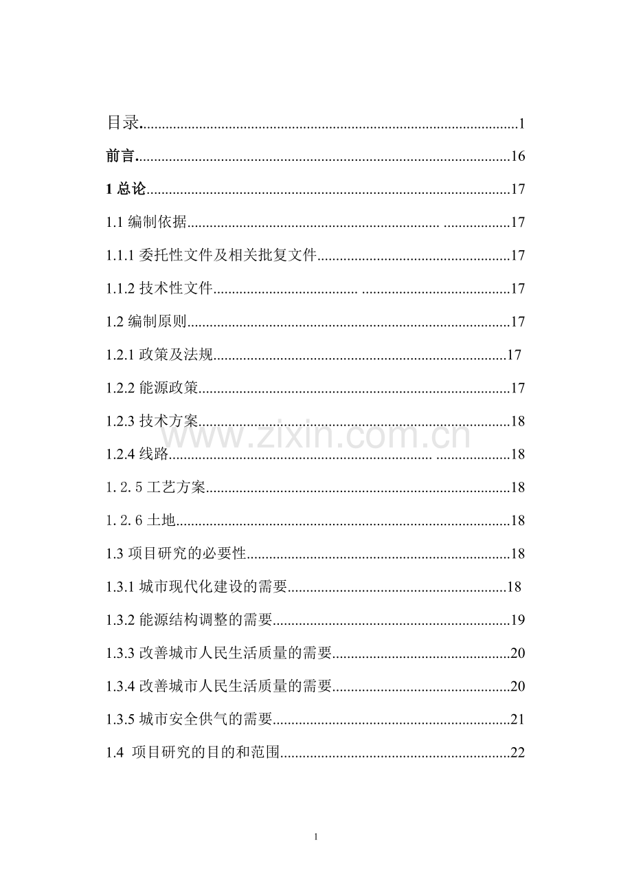 城市燃气供气规程投资计划书.doc_第1页