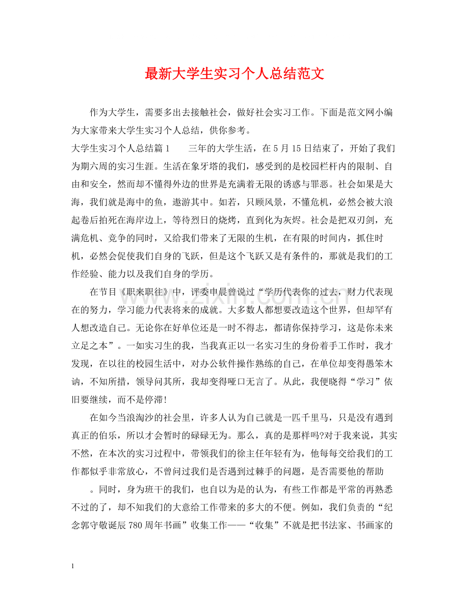 大学生实习个人总结范文.docx_第1页