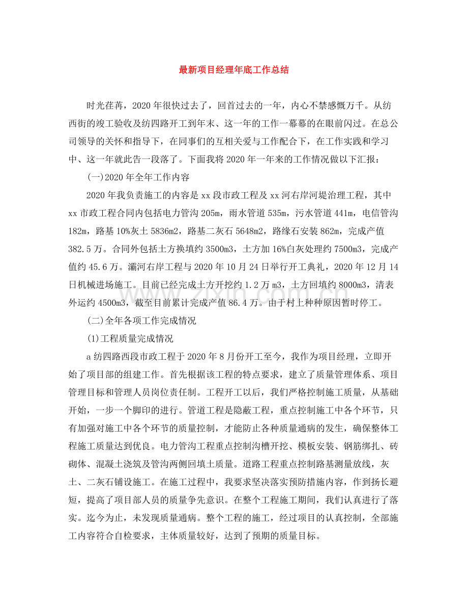 项目经理年底工作总结.docx_第1页