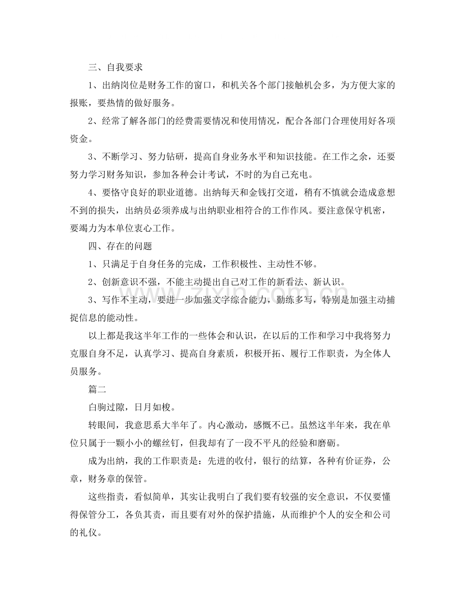出纳个人工作总结范本分享.docx_第2页