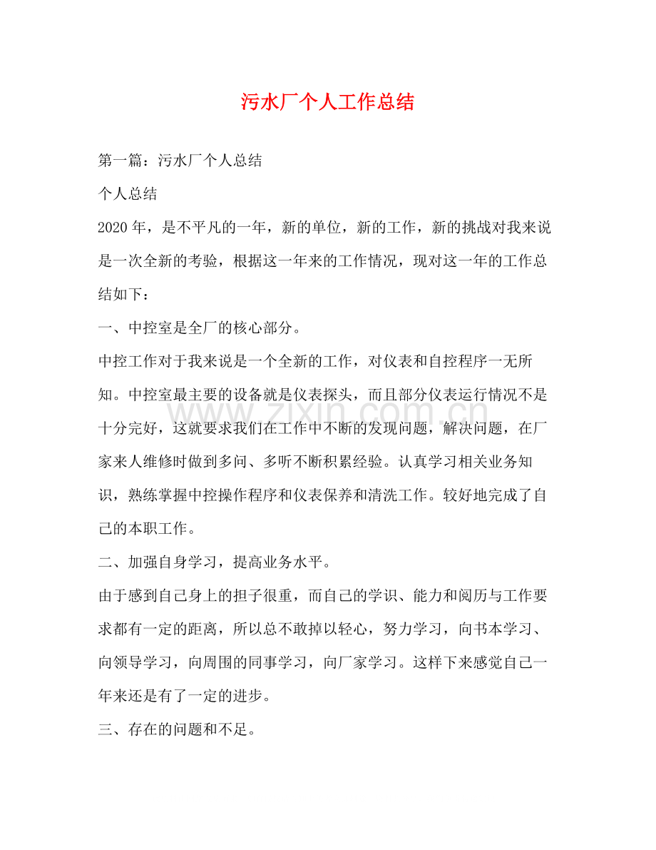 厂个人工作总结.docx_第1页