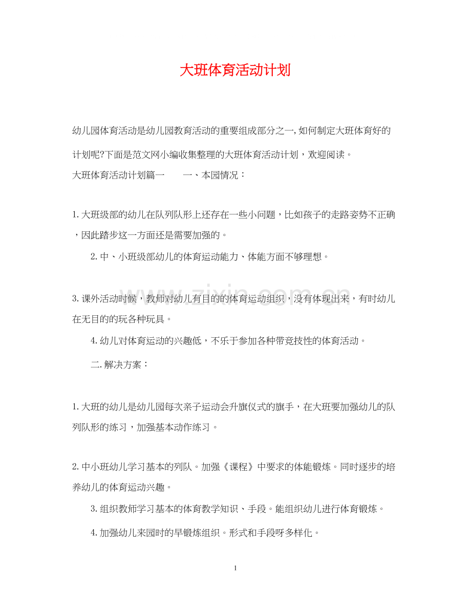 大班体育活动计划.docx_第1页