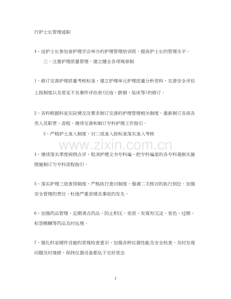创三甲护理部工作计划范例.docx_第2页
