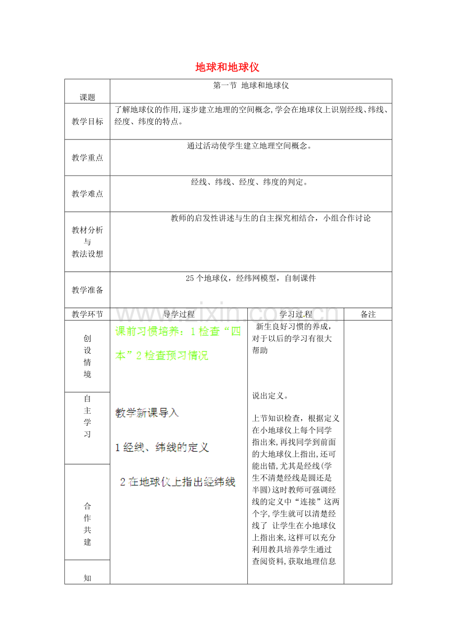 山东省临沂市蒙阴县第四中学八年级地理会考复习 地球和地球仪教案 新人教版.doc_第1页