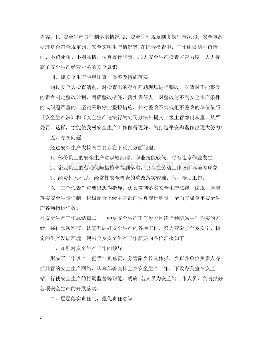 村安全生产工作总结.docx_第2页