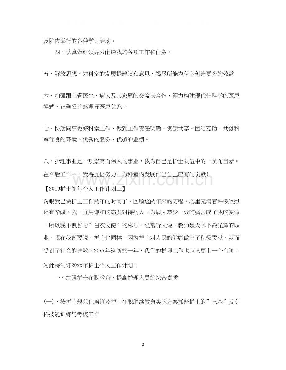 护士新年个人工作计划2.docx_第2页