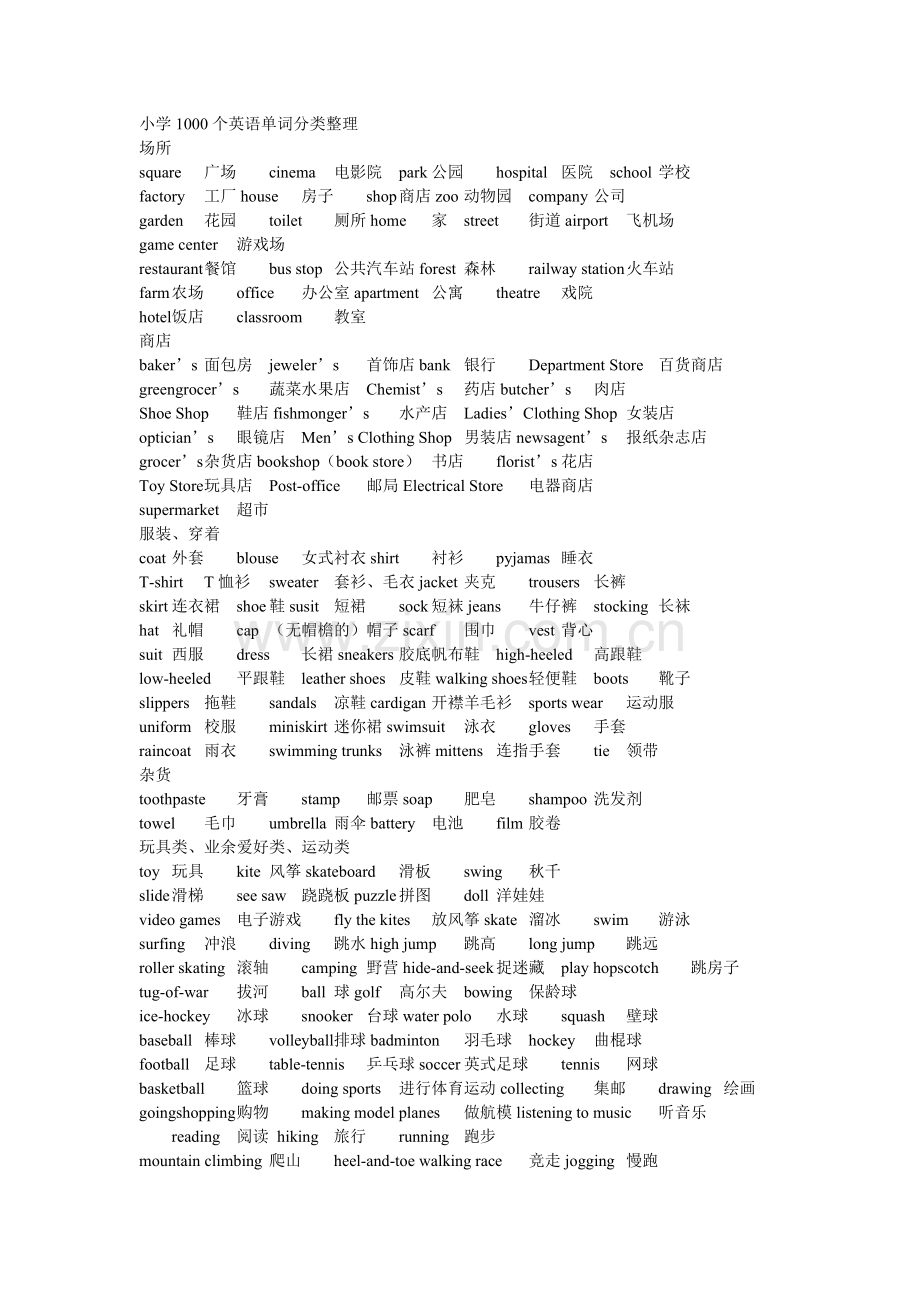 六年级单词归类.doc_第1页