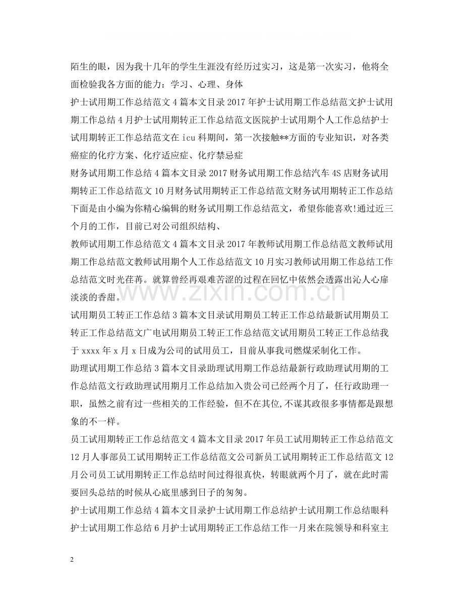 试用期工作总结100篇.docx_第2页