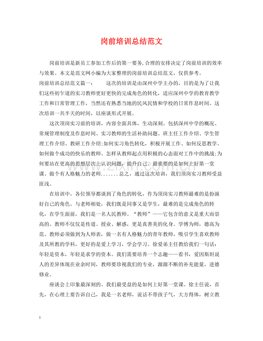 岗前培训总结范文.docx_第1页