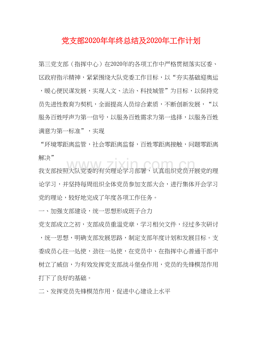党支部终总结及年工作计划.docx_第1页