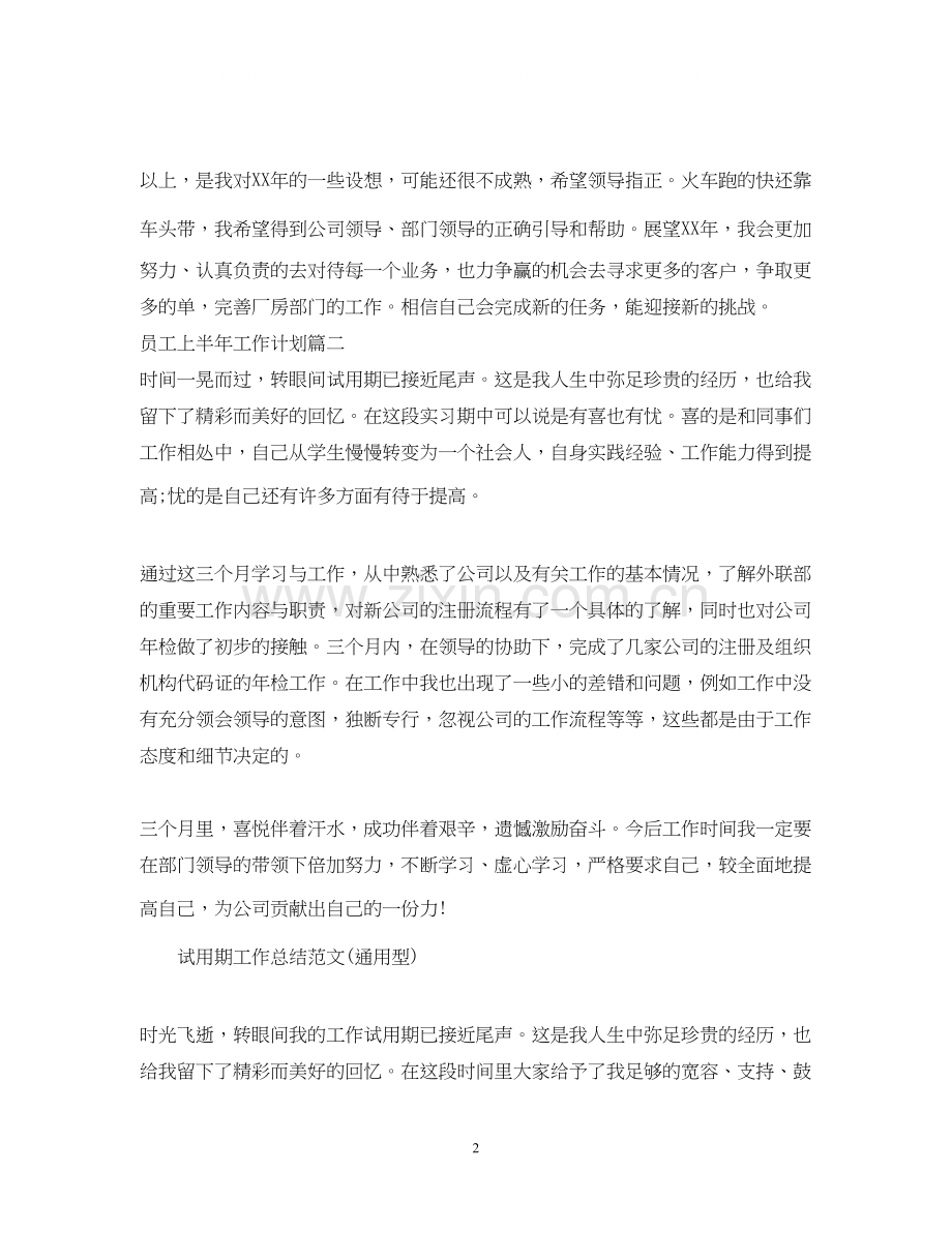 员工上半年工作计划和目标.docx_第2页