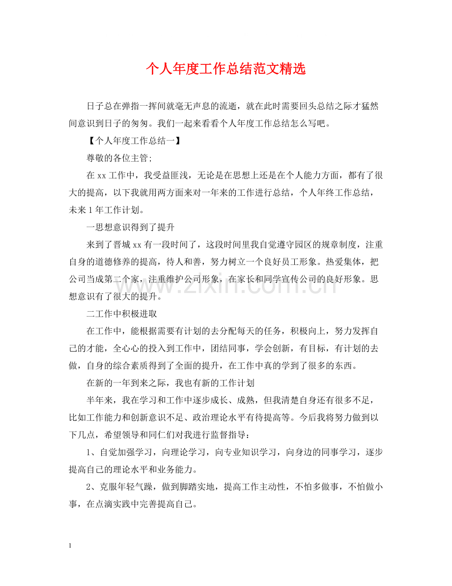 个人年度工作总结范文2.docx_第1页