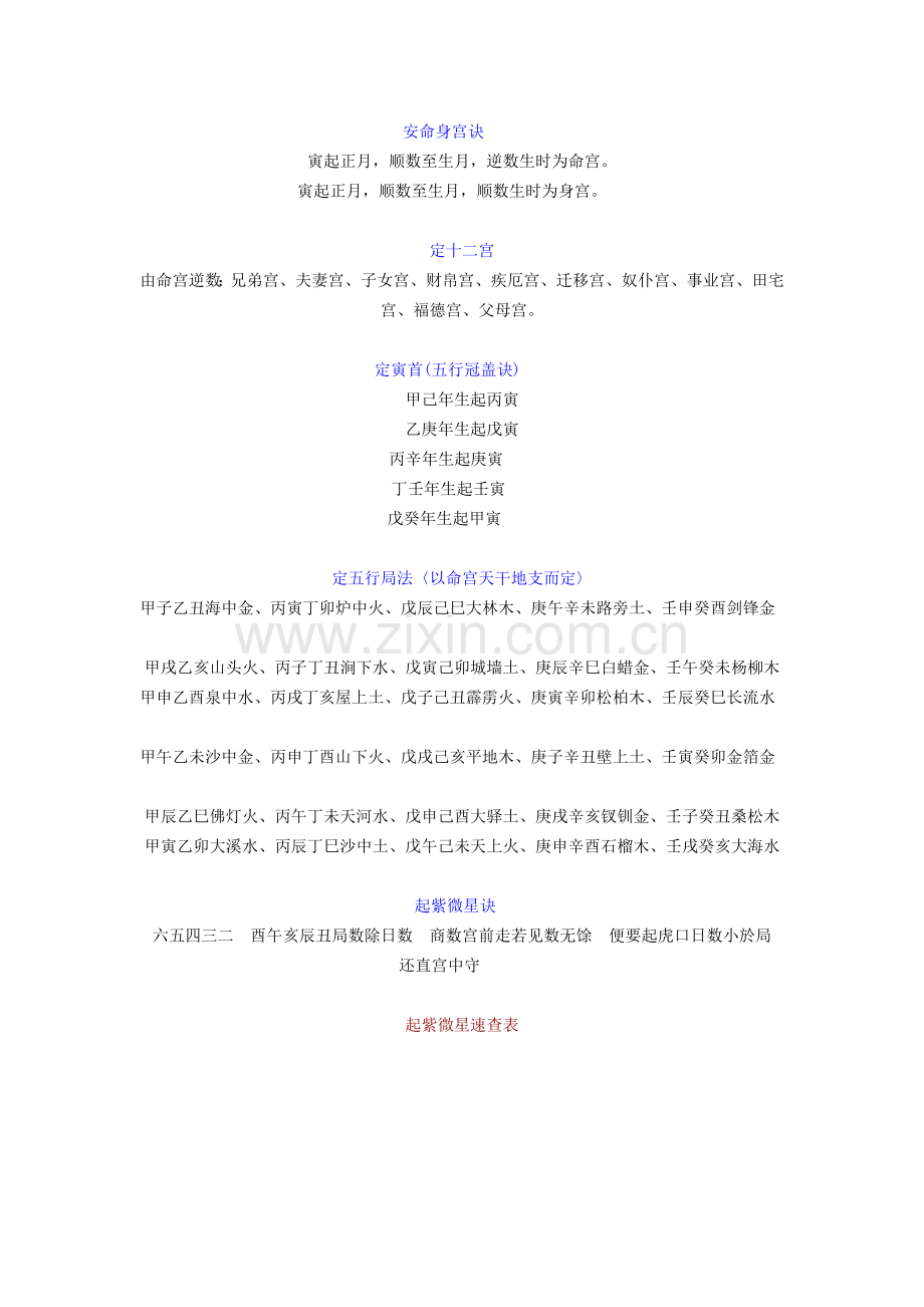 紫微斗术安星口诀.doc_第1页