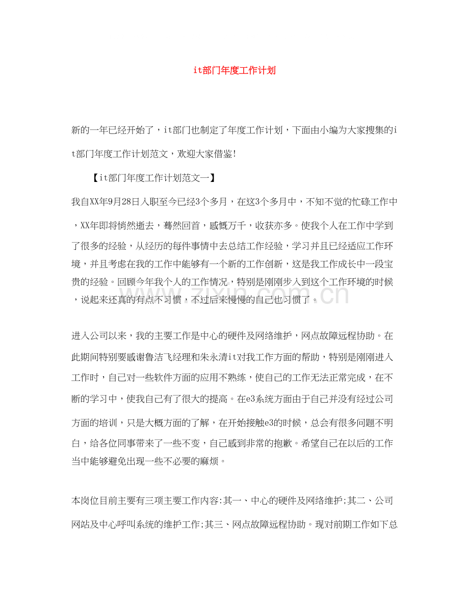 it部门年度工作计划.docx_第1页