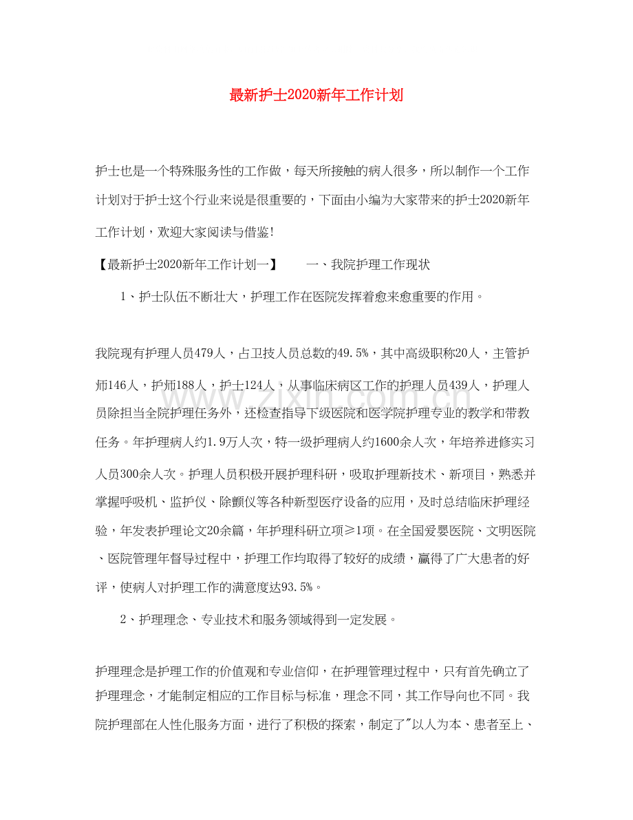 护士新年工作计划.docx_第1页