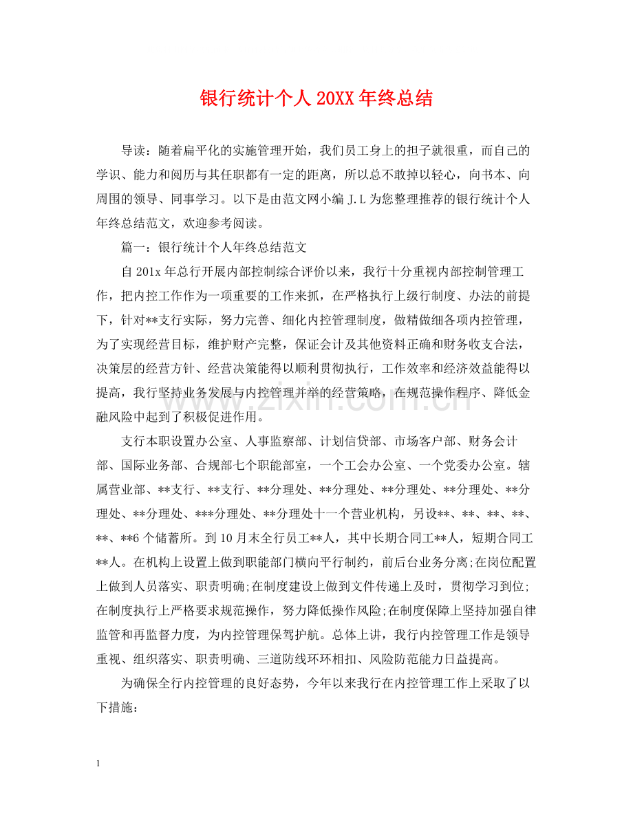 银行统计个人终总结.docx_第1页