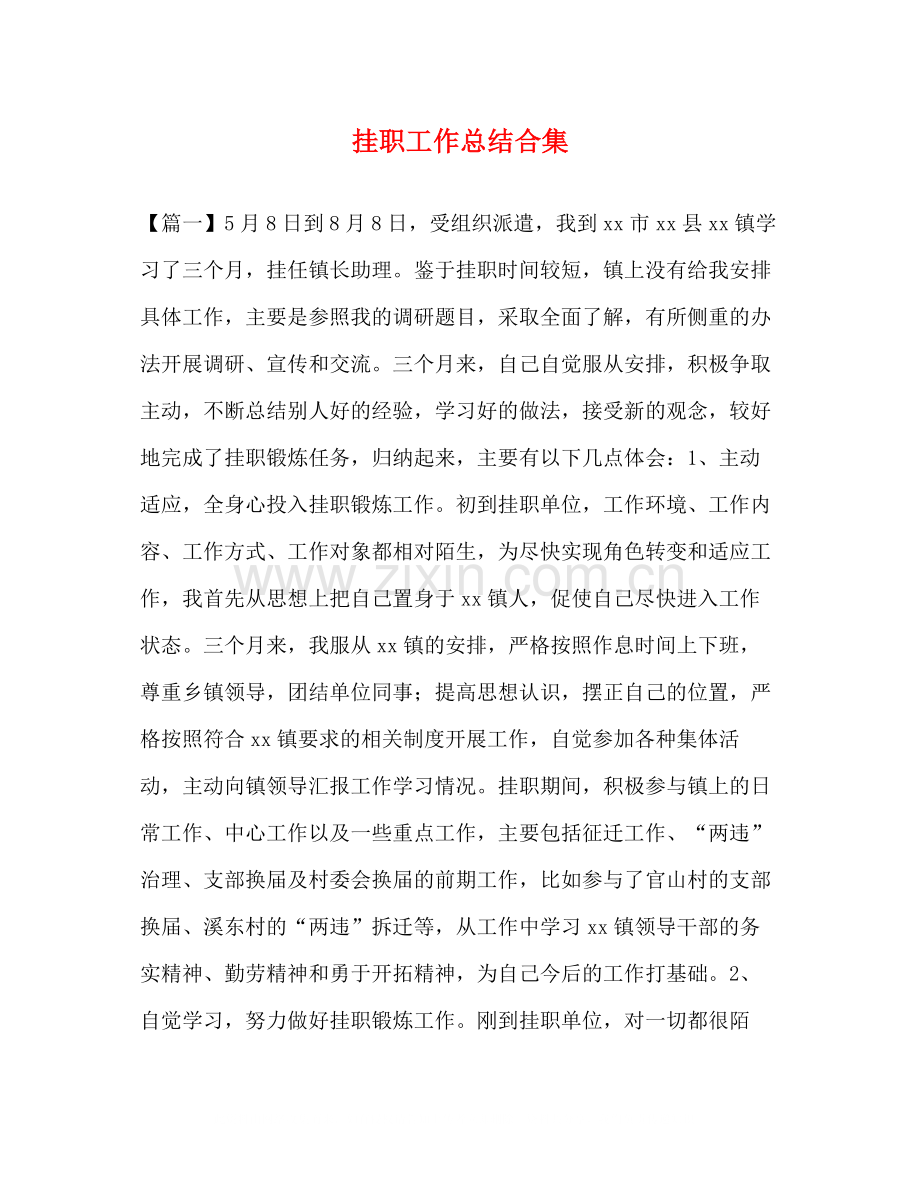 挂职工作总结合集.docx_第1页