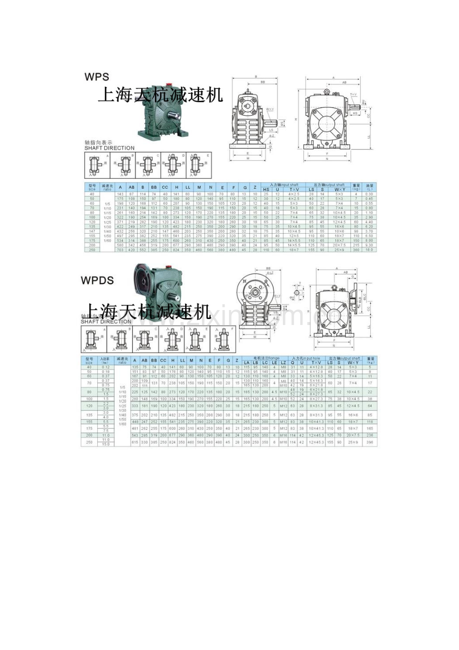 铸铁箱体蜗轮蜗杆减速机安装尺寸.doc_第2页