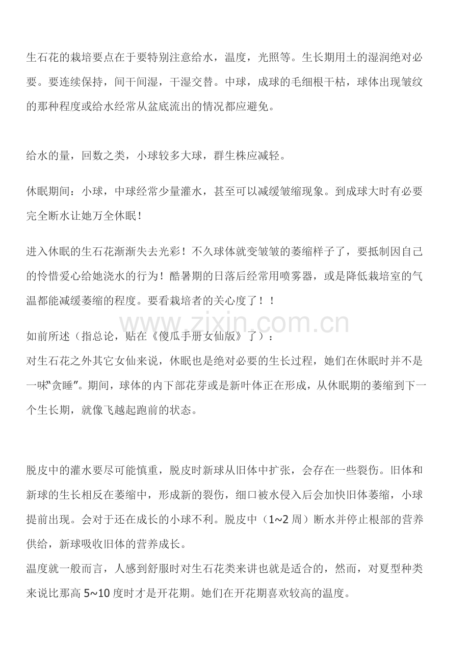 生石花的栽培要点在于要特别注意给水.doc_第1页