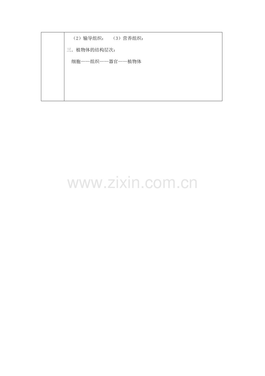 七年级生物上册 第二单元 第2章 第3节 植物体的结构层次教案 （新版）新人教版-（新版）新人教版初中七年级上册生物教案.doc_第2页