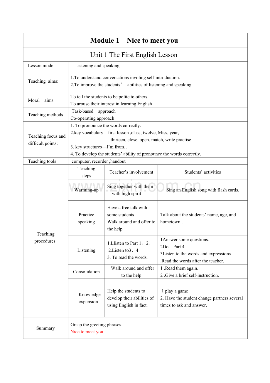 Module1Nicetomeetyou.doc_第1页