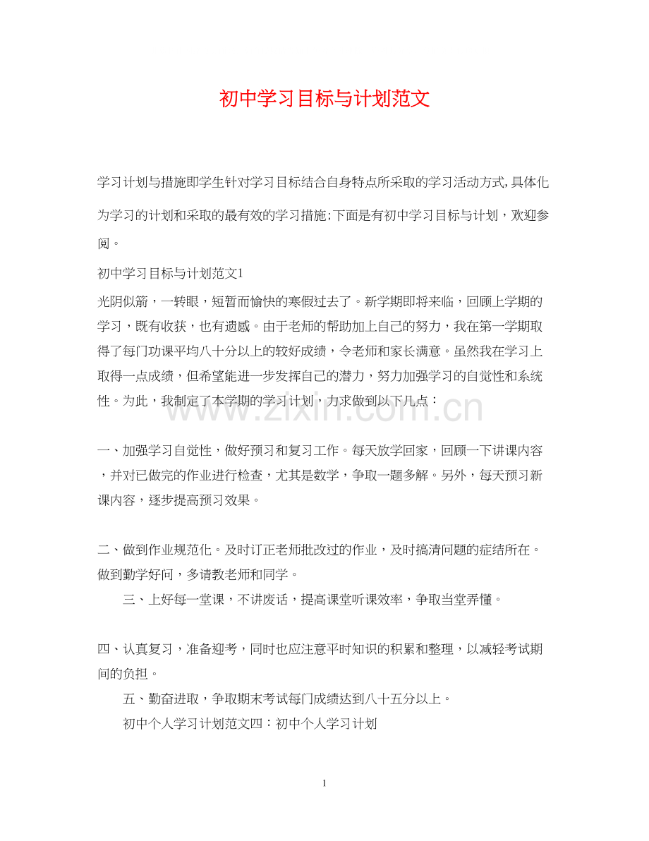 初习目标与计划范文.docx_第1页