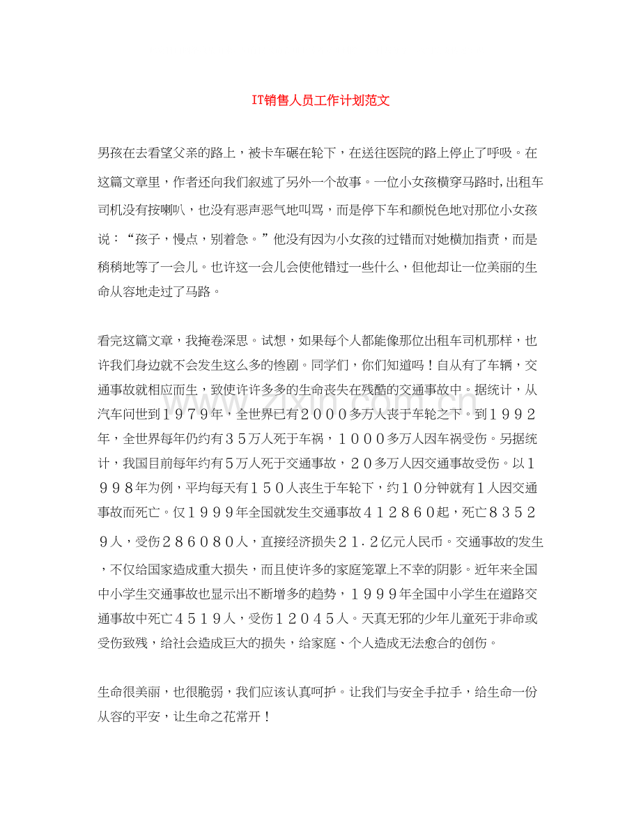 IT销售人员工作计划范文.docx_第1页