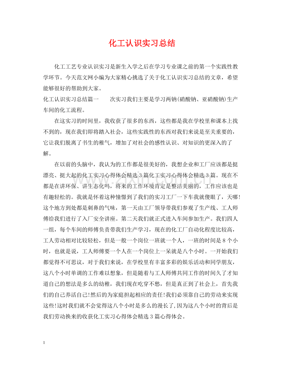 化工认识实习总结.docx_第1页