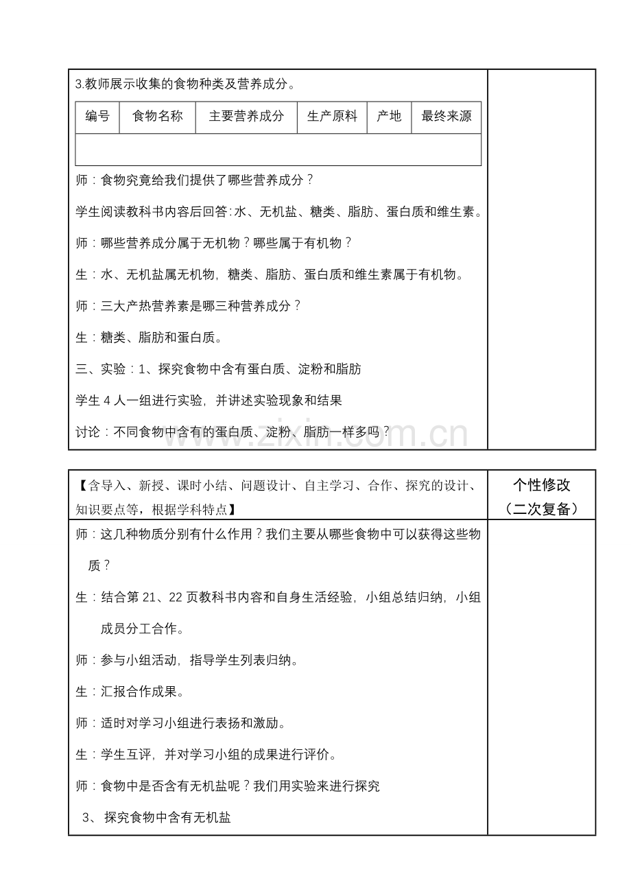 七年级生物下册9-1人体需要的主要营养物质教案苏教版.doc_第2页