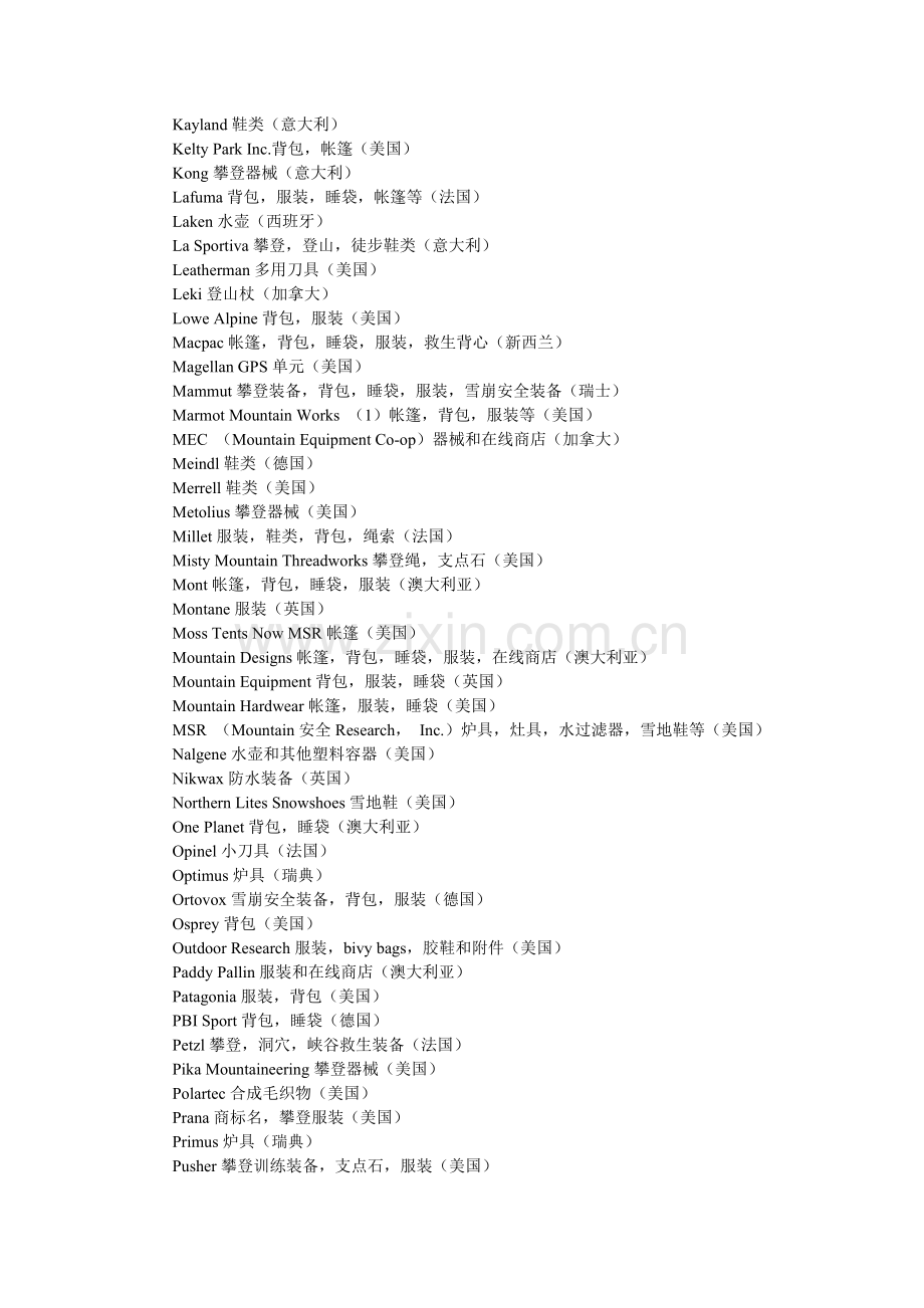 全球户外装备品牌大集锦.doc_第2页