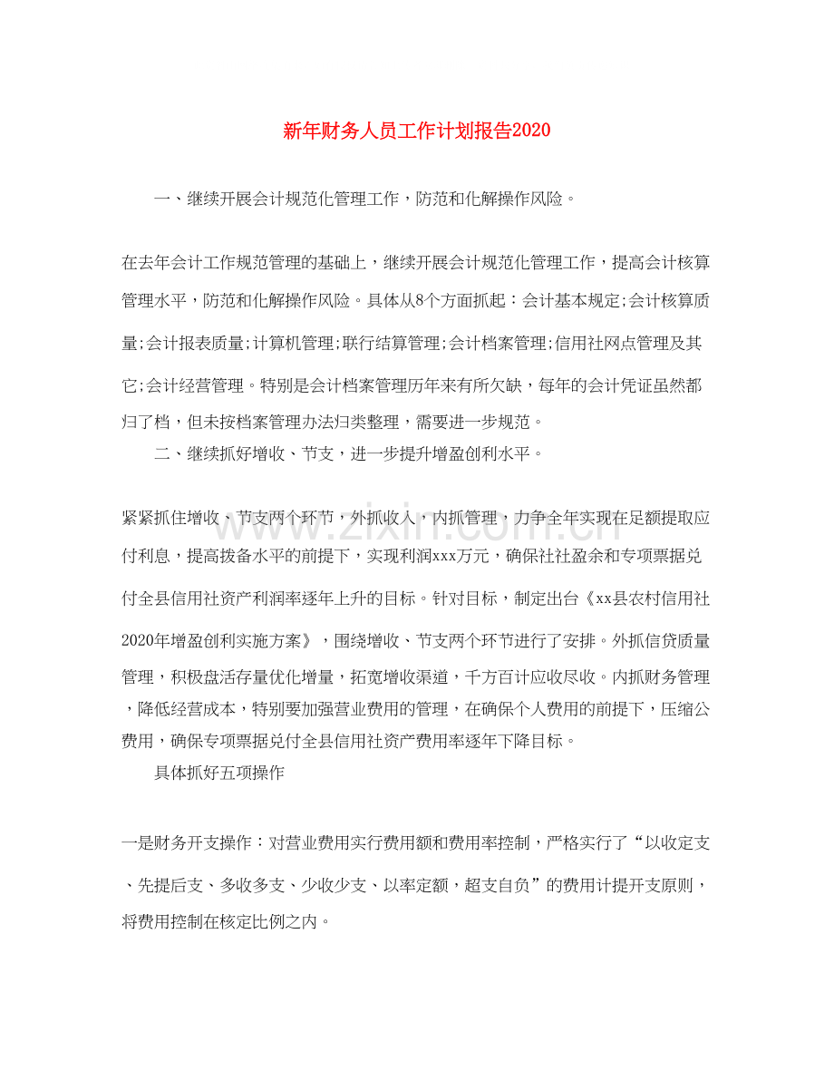 新年财务人员工作计划报告.docx_第1页