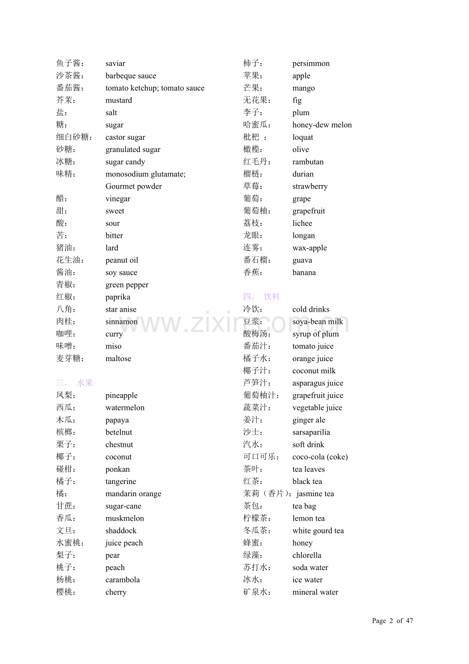 日常生活英语词汇汇总.doc_第2页