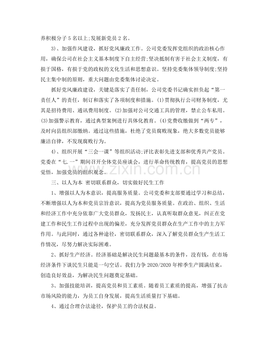 2020年公司党委工作计划怎么写范文.docx_第2页