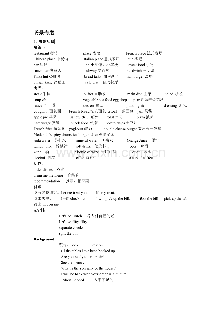 场景专题词汇.doc_第1页