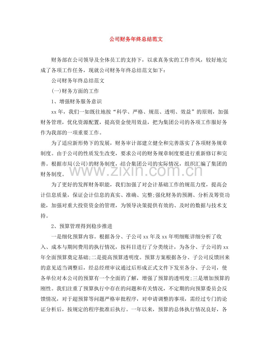 公司财务年终总结范文.docx_第1页