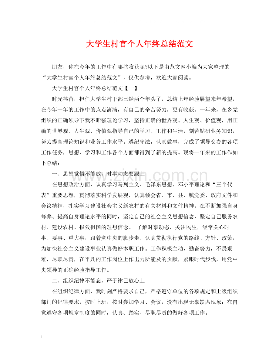 大学生村官个人年终总结范文.docx_第1页