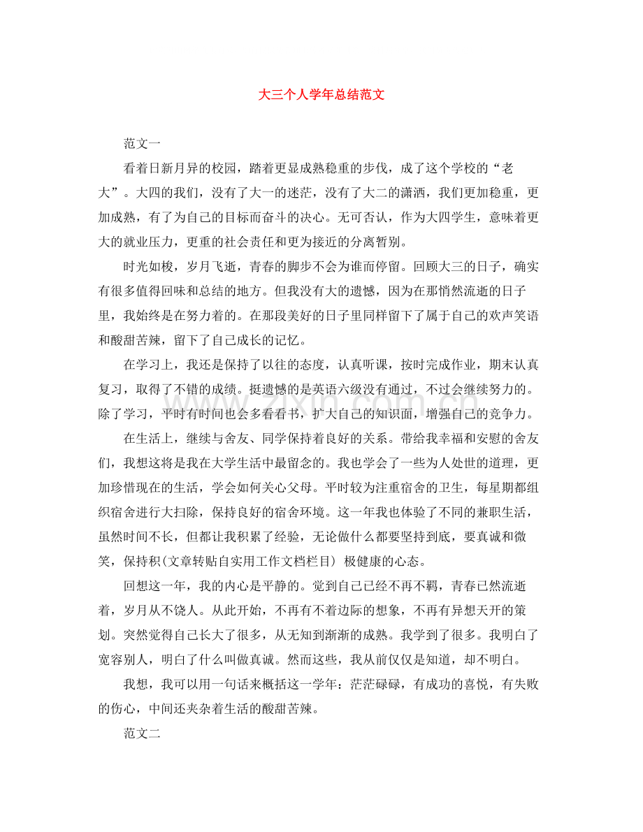 大三个人学年总结范文.docx_第1页