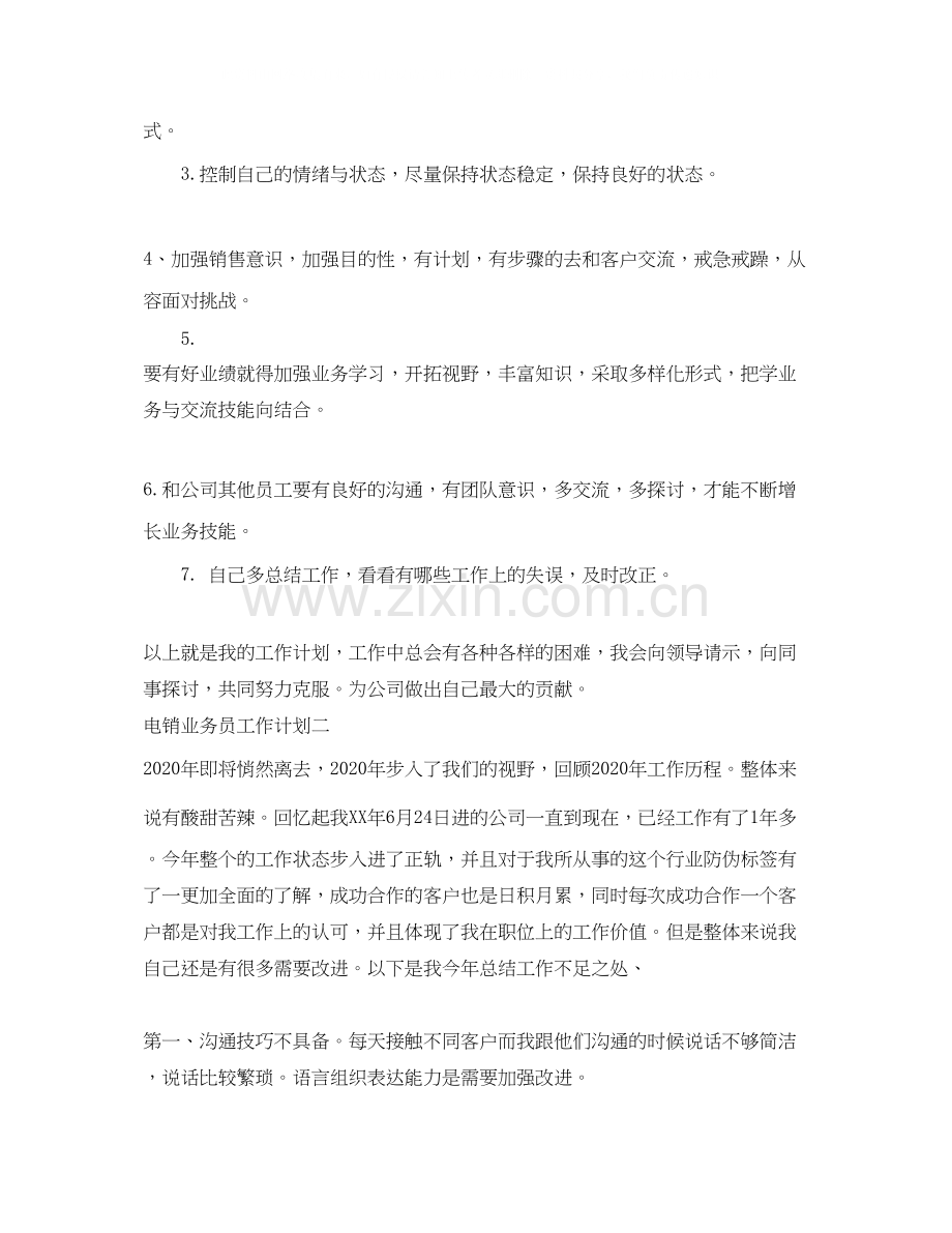 电销业务员工作计划.docx_第2页