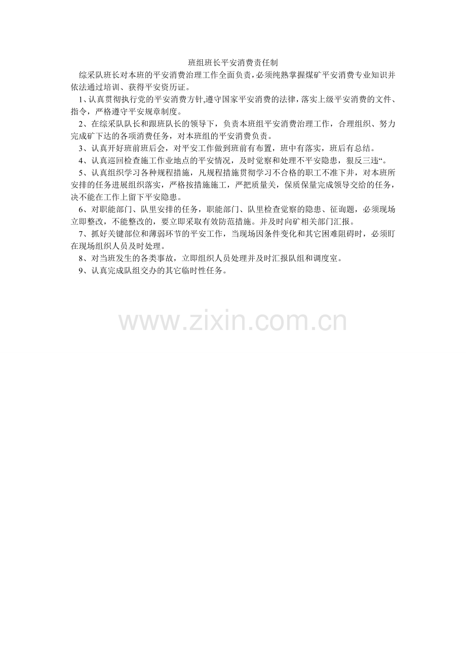 班组班长安全生产责任制.doc_第1页